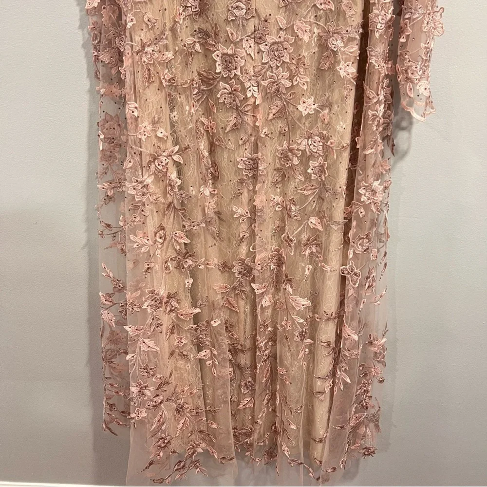 Mac Duggal Long Sleeve Lace Dress in Blush Pink - Picture 15 of 16